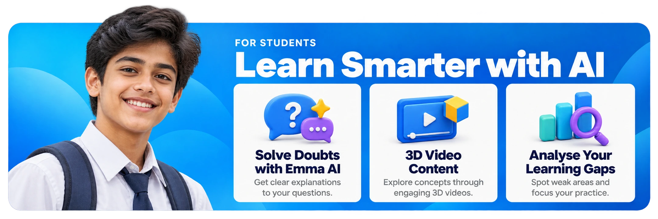 For Students: Learn Smarter with AI - Solve Doubts with Emma AI, 3D Video Content, and Learning Gap Analytics