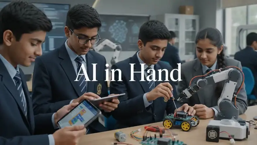 Students assembling a robot in an Edubull robotics lab
