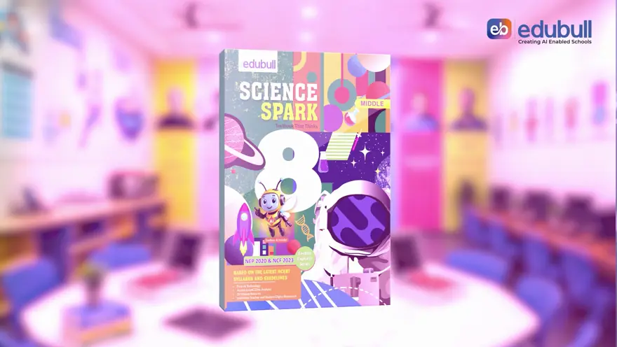 A student turning a page of an iEdubull Science textbook